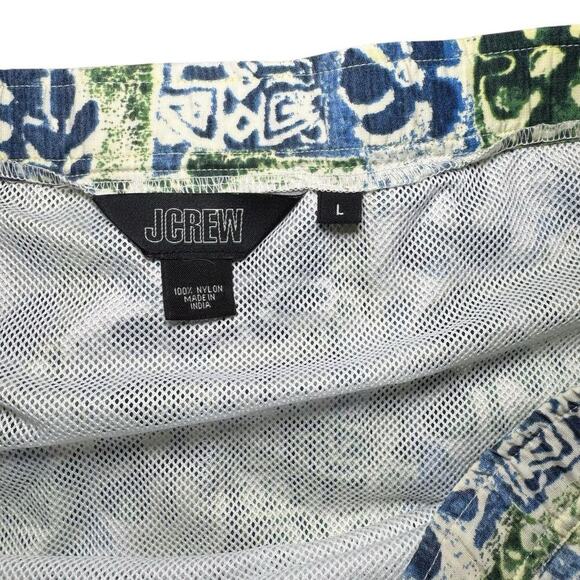 J.CREW Swim Trunks Shorts Blue & Green Floral Tropical Men’s Size Large Beach - Picture 4 of 8